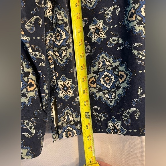 La Cabana All Night Long 90s Large Blue White Button Up Paisley Pattern - Picture 5 of 8
